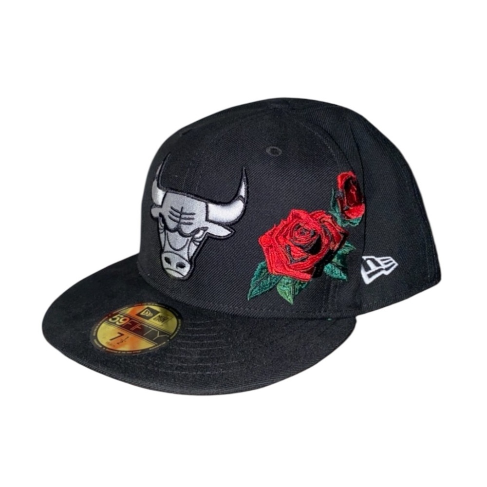 CHICAGO BULLS 'CORE ROSE' 59FIFTY FITTED SnapBack Black Red Size 7 1/2